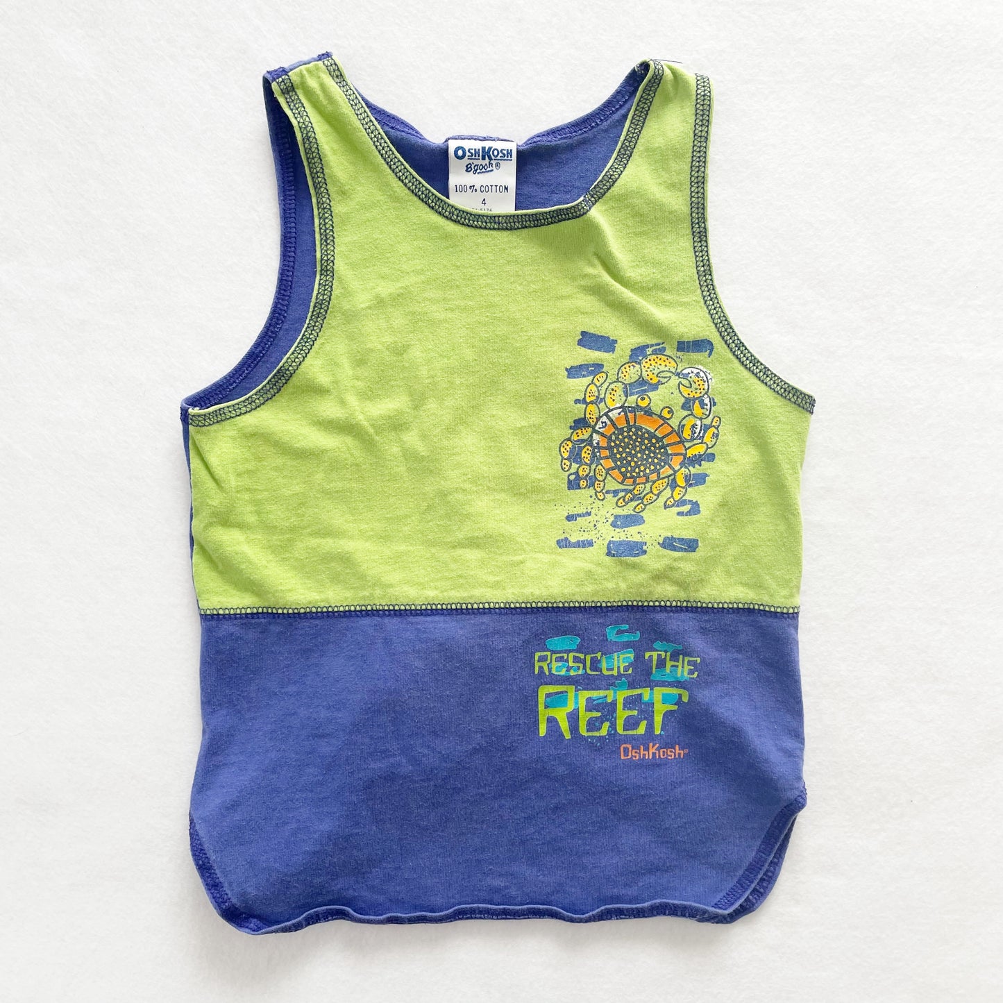 OshKosh Rescue the Reef Tank - Yellow Clover Vintage Kids Clothes