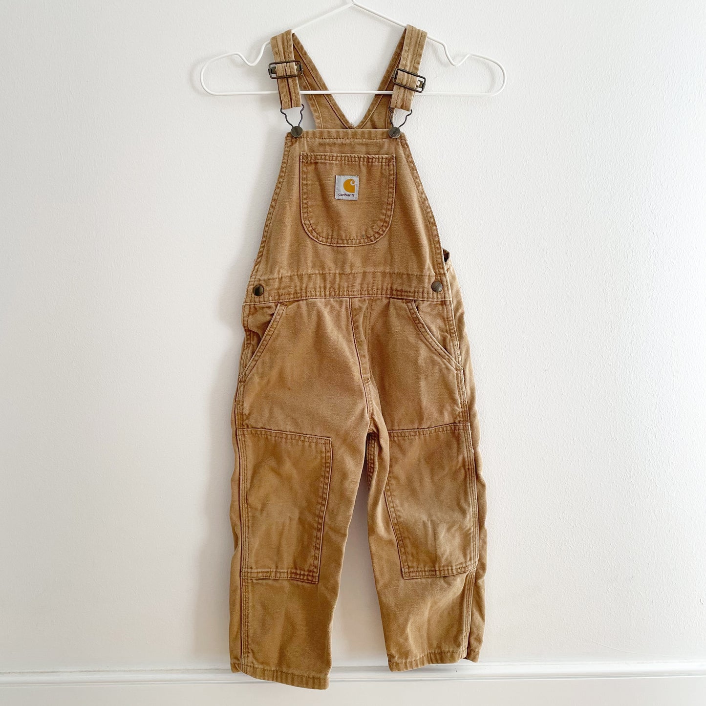 Carhartt Tan Reinforced Knee Overalls • 4T - Yellow Clover Vintage Kids Clothes