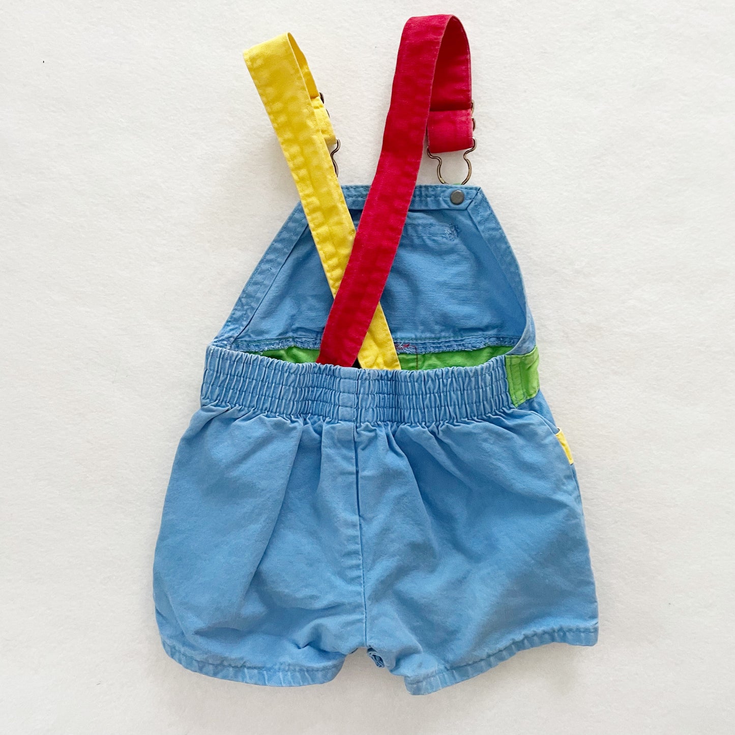 OshKosh Color Block Shortalls - Yellow Clover Vintage Kids Clothes