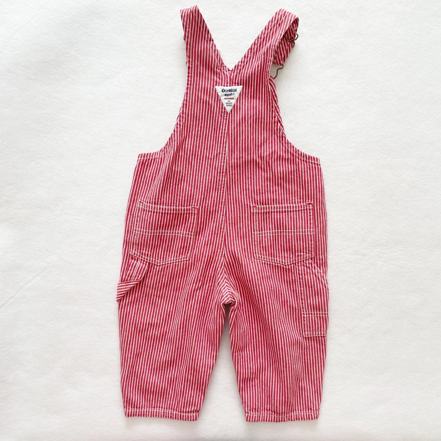 OshKosh Red Hickory Stripe Overalls