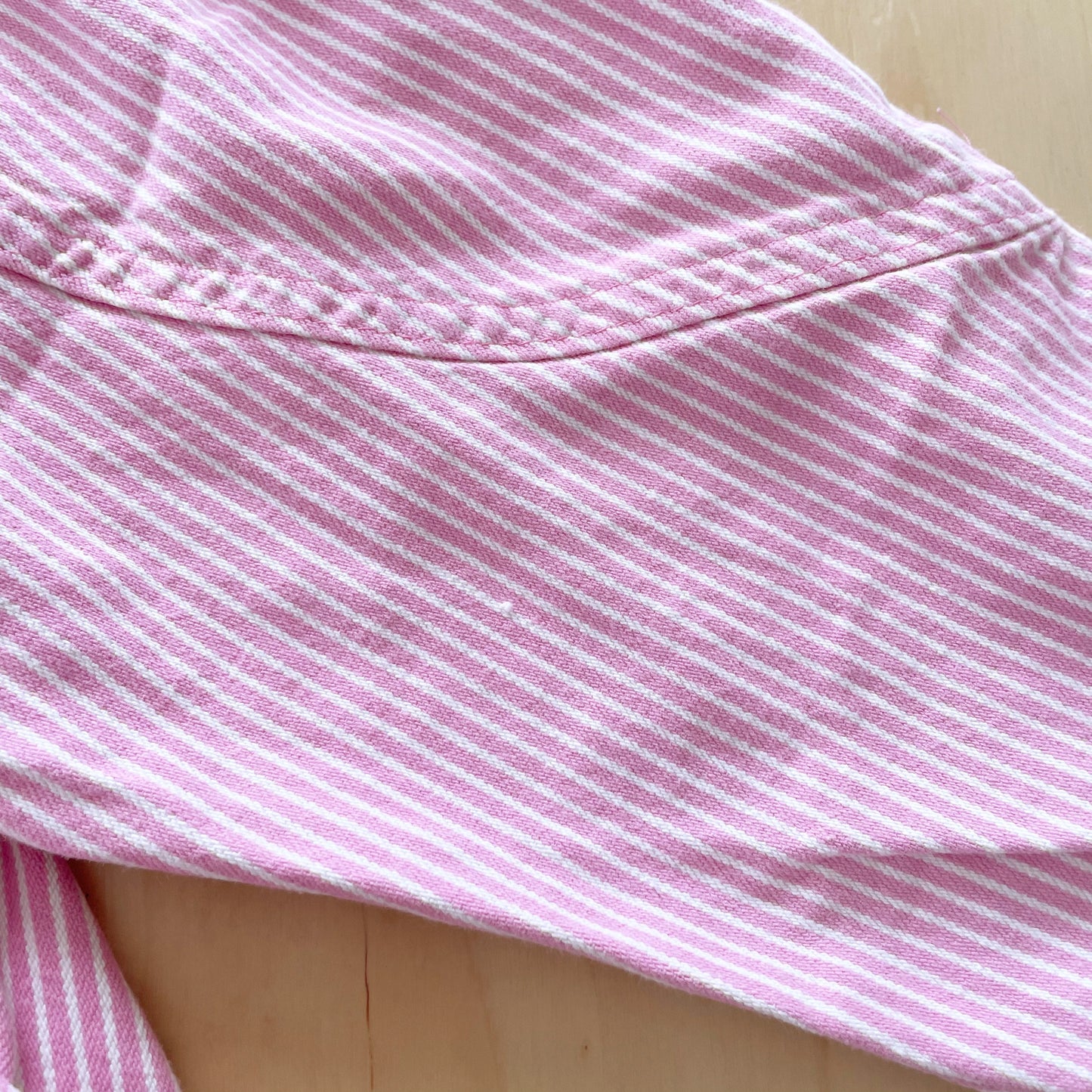 OshKosh Pink Engineer Stripe Bubble Overalls - Yellow Clover Vintage Kids Clothes