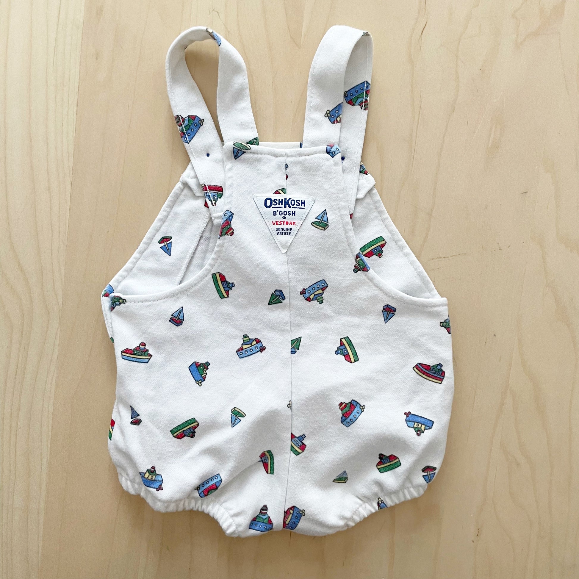 OshKosh Boat Jersey Bubble Romper - Yellow Clover Vintage Kids Clothes