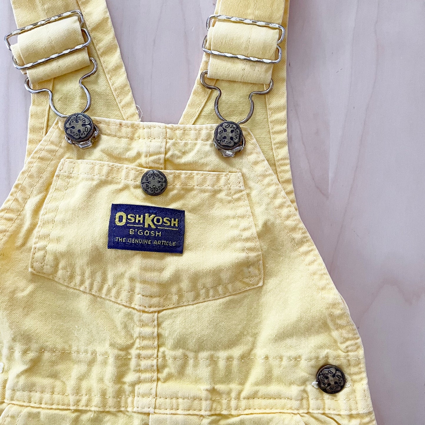 OshKosh Classic Yellow Shortalls - Yellow Clover Vintage Kids Clothes