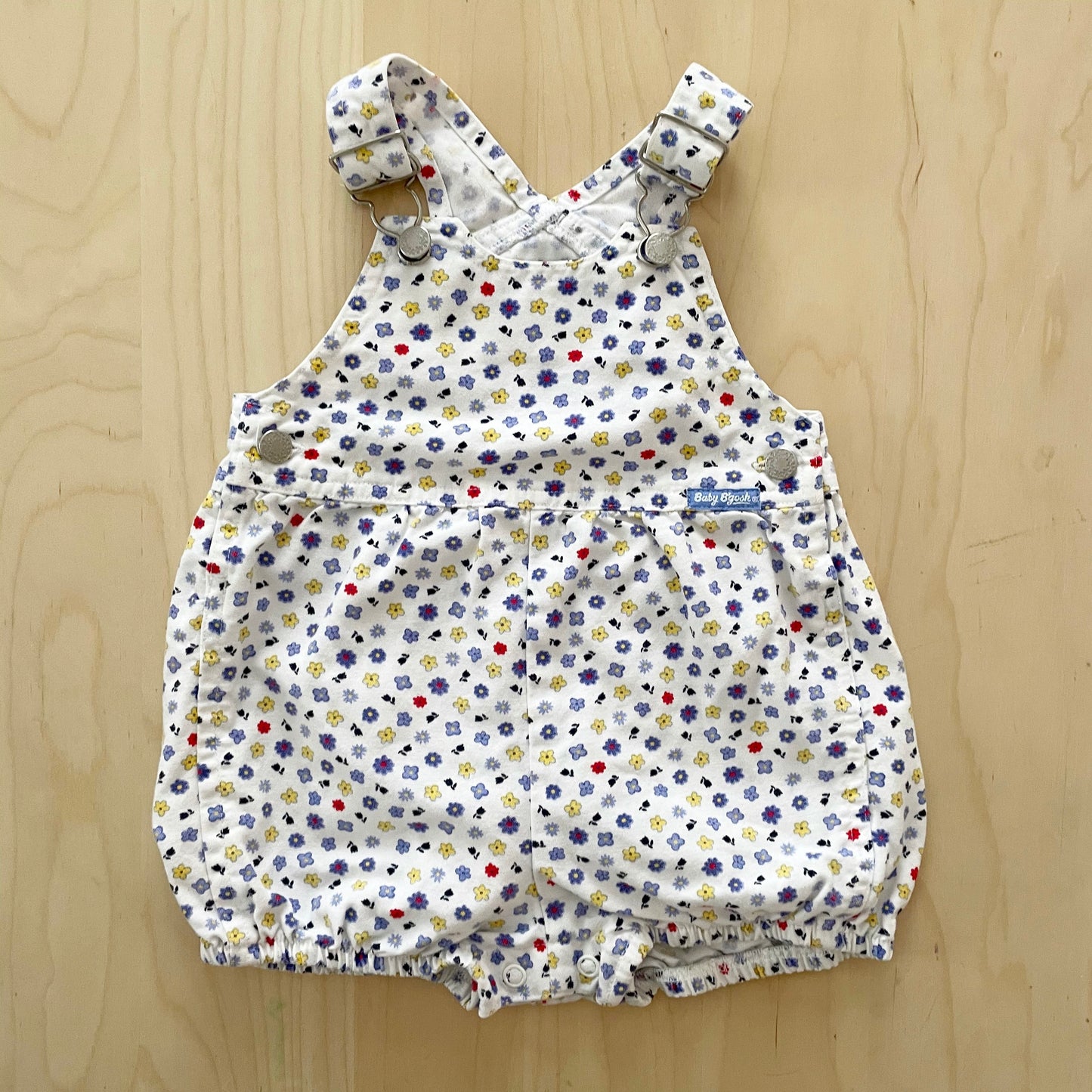 Baby B’gosh Floral Bubble Overalls - Yellow Clover Vintage Kids Clothes