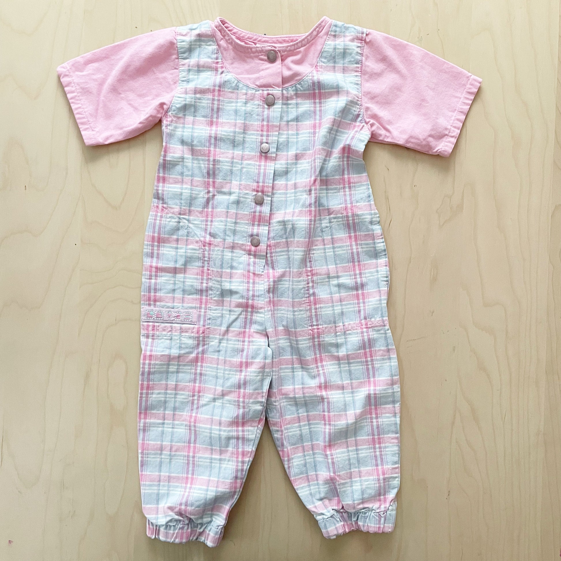 Vintage Levi’s Pink Plaid Baby Jumpsuit