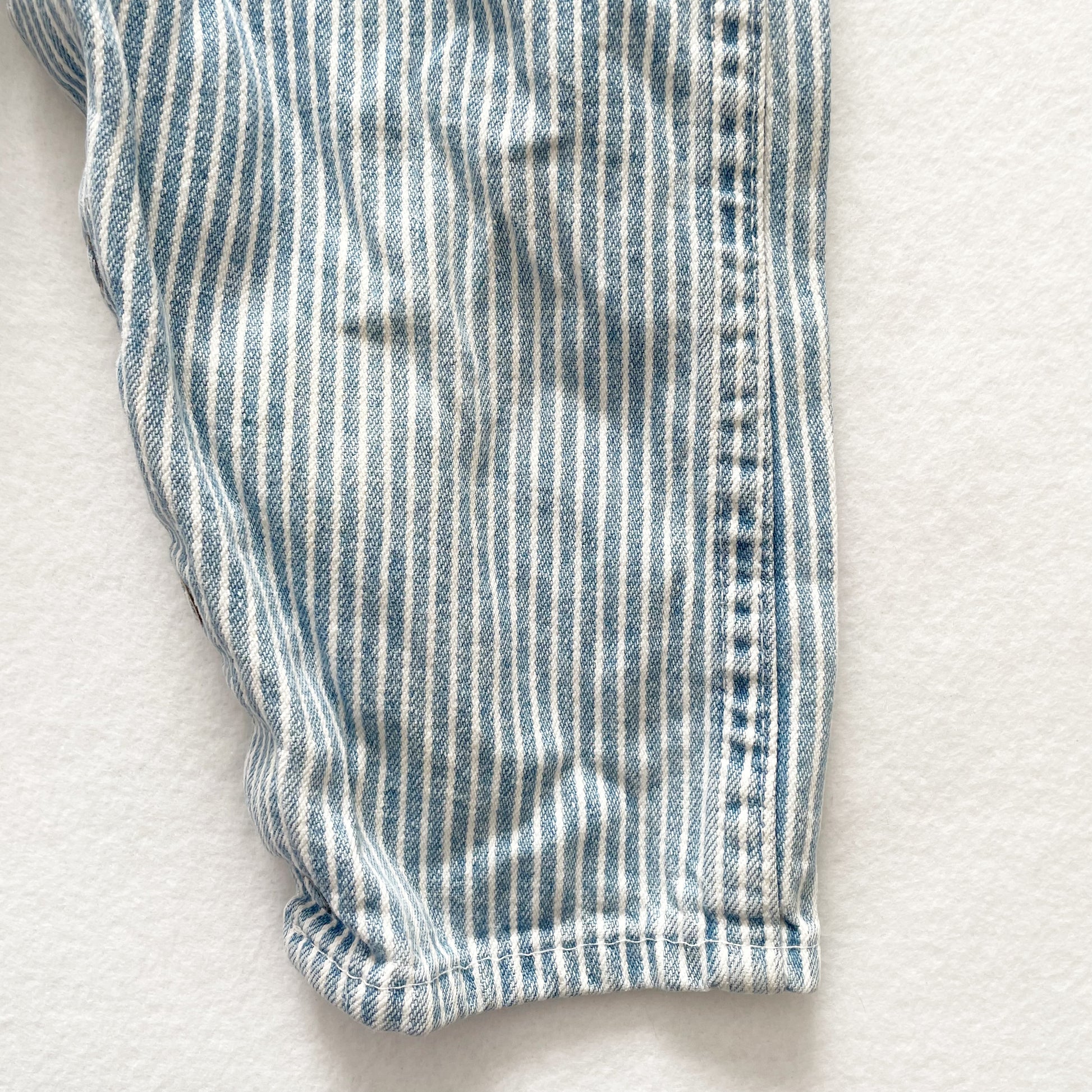 Baby B’gosh Lighter Denim Hickory Stripe Overalls - Yellow Clover Vintage Kids Clothes