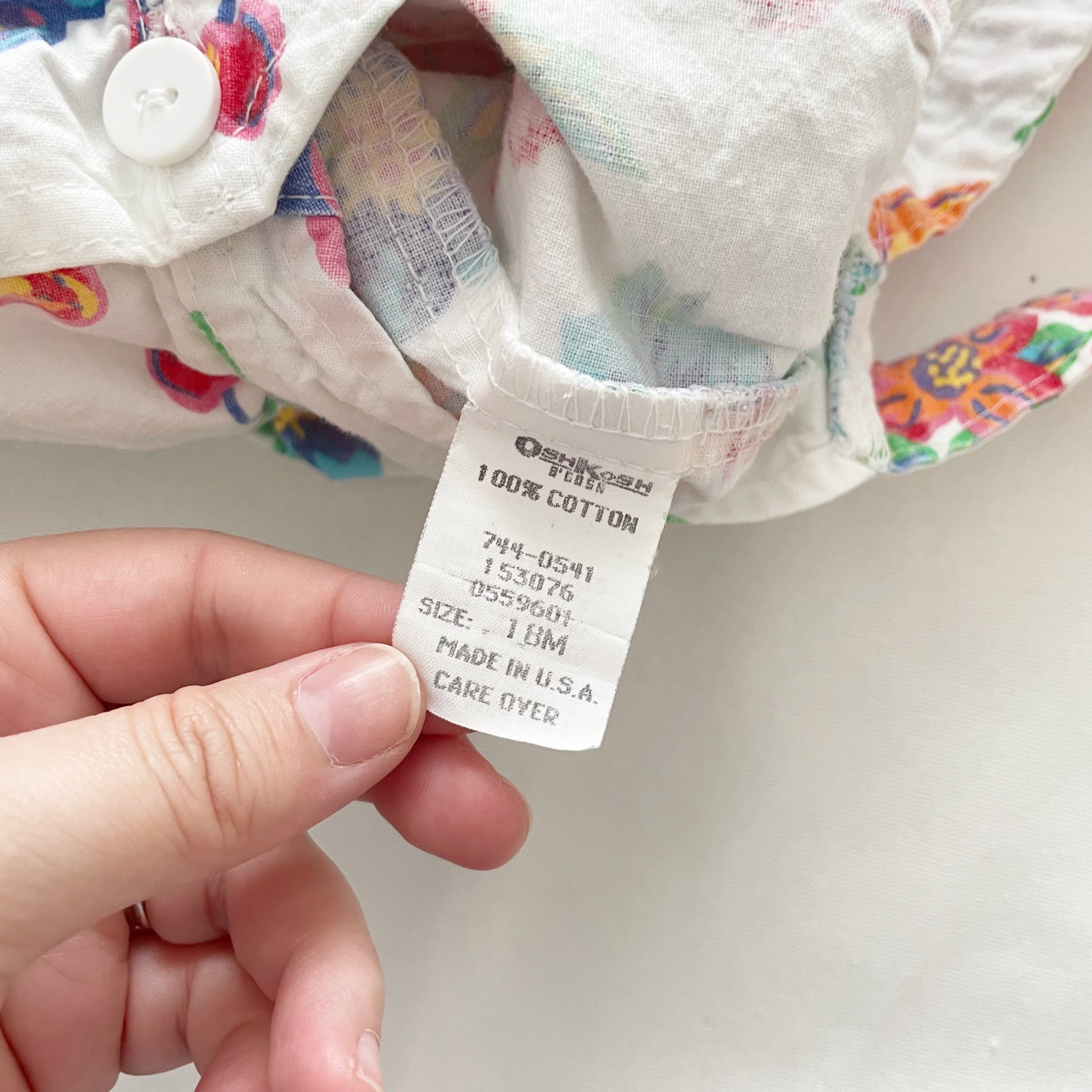 Baby B’gosh Bright Floral Fruit Print Shortalls - Yellow Clover Vintage Kids Clothes