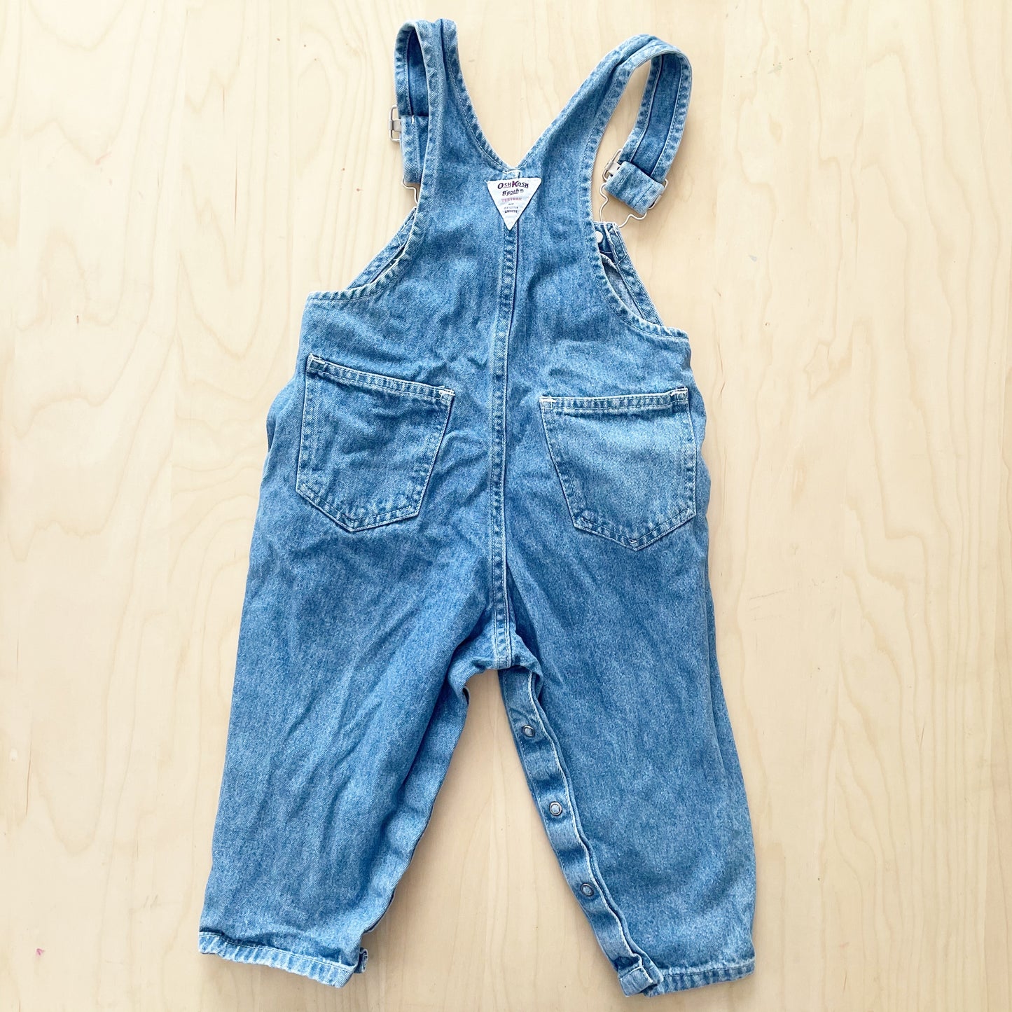 OshKosh Medium Wash Overalls - Yellow Clover Vintage Kids Clothes