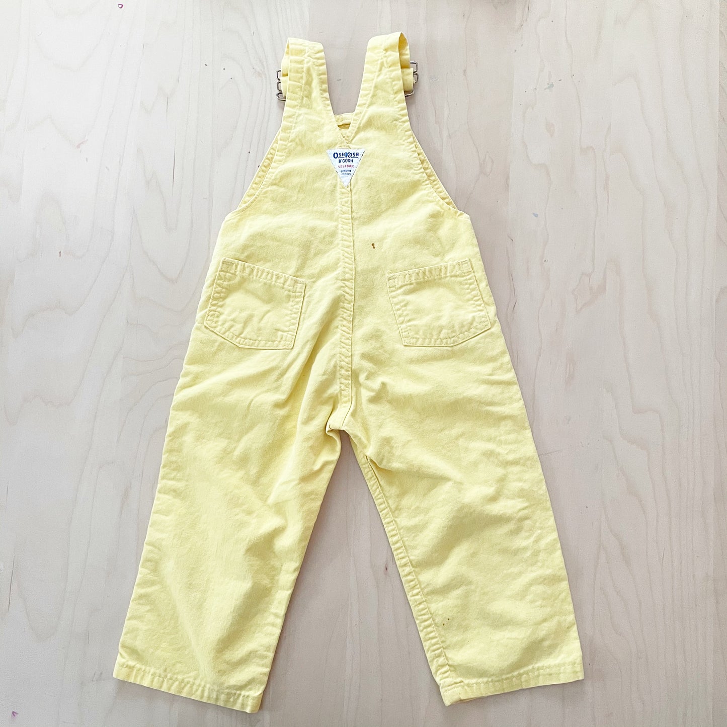 OshKosh Yellow Classic Cut Overalls - Yellow Clover Vintage Kids Clothes
