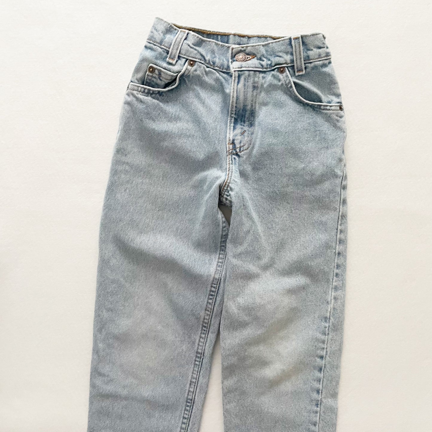 Levi’s Light Wash White Tab Jeans - Yellow Clover Vintage Kids Clothes