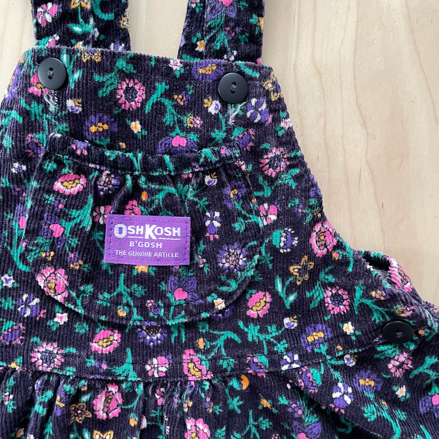 OshKosh Paisley Floral Cord Dress - Yellow Clover Vintage Kids Clothes