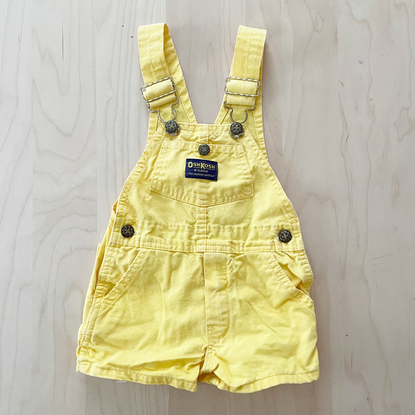 OshKosh Classic Yellow Shortalls - Yellow Clover Vintage Kids Clothes