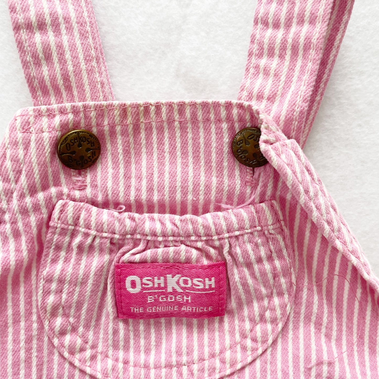 OshKosh Pink Hickory Bubble Overalls - Yellow Clover Vintage Kids Clothes