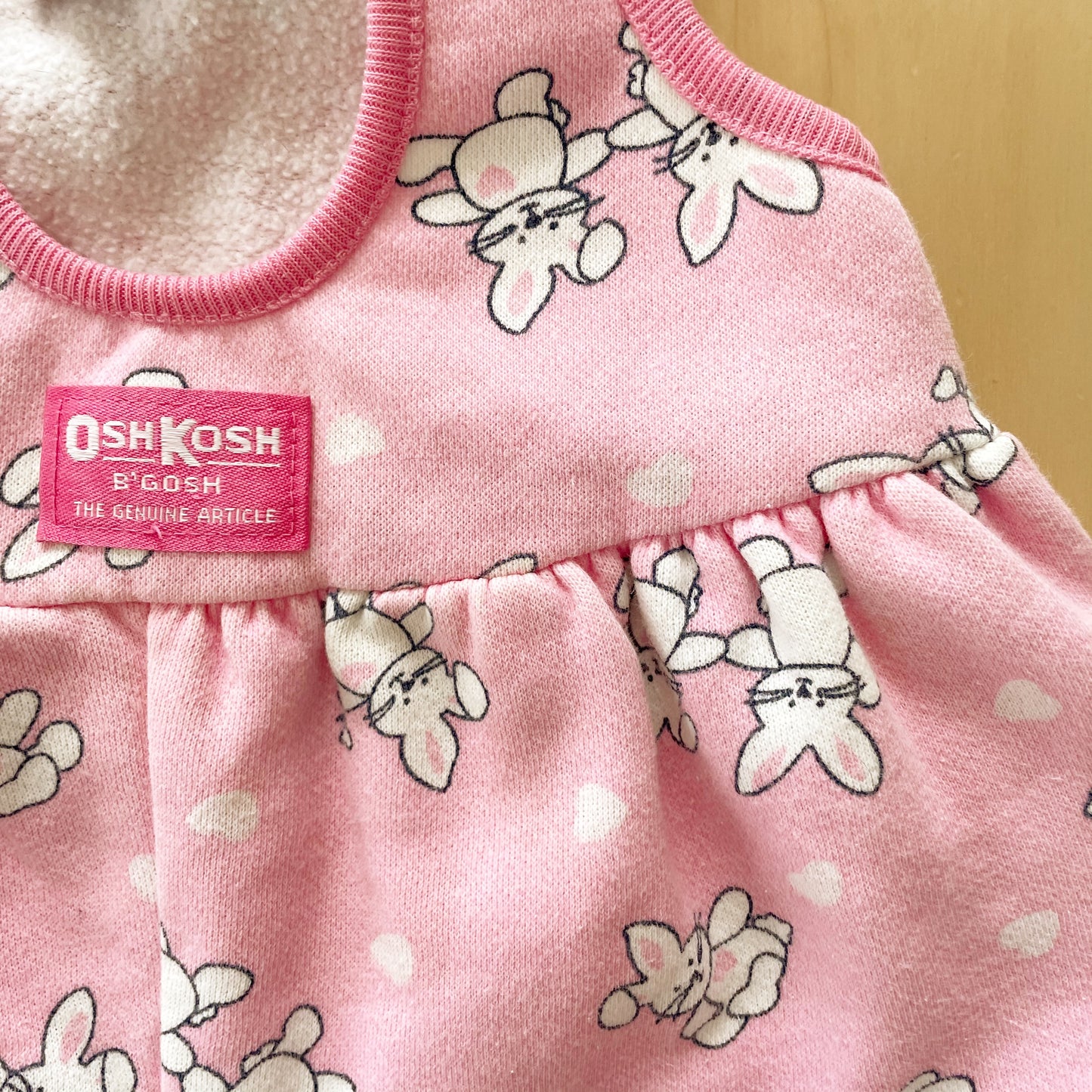 Vintage OshKosh Bunny Sweatshirt Romper - Yellow Clover Vintage Kids Clothes