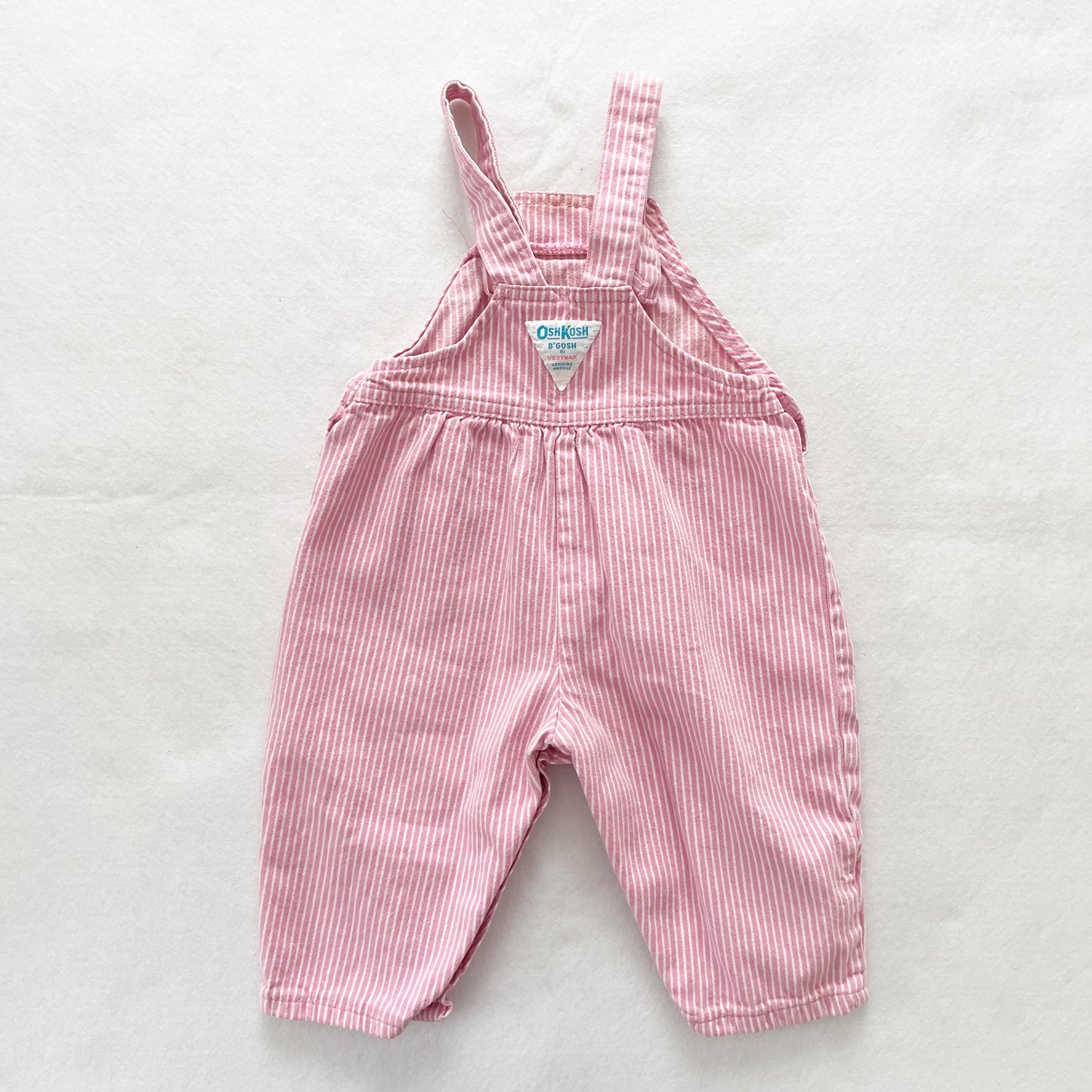 OshKosh Pink Hickory Bubble Overalls - Yellow Clover Vintage Kids Clothes
