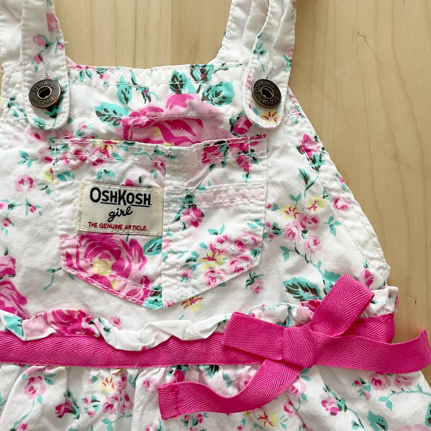 OshKosh Rose Floral Eyelet Skirtall - Yellow Clover Vintage Kids Clothes