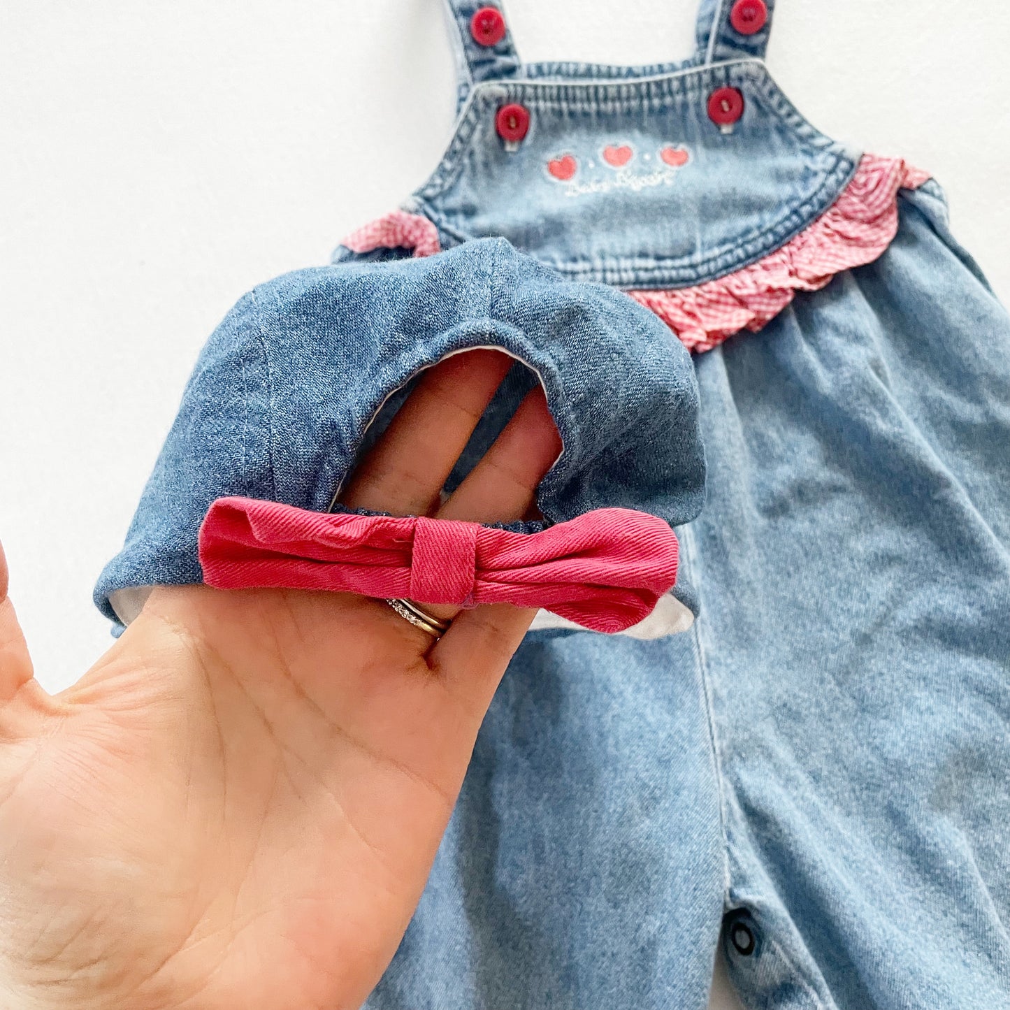 Baby B’gosh Lighter Denim Bubble Overalls with Hat