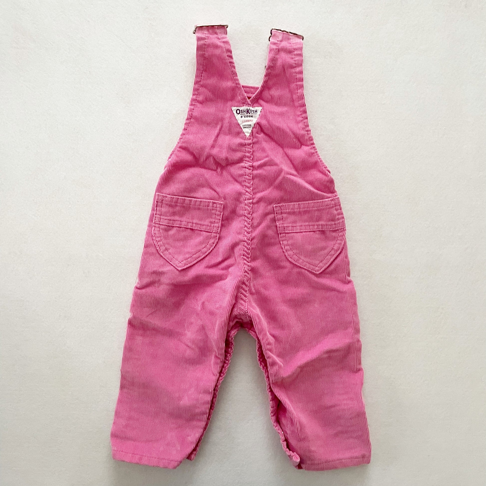 OshKosh Bubblegum Pink Cord Overalls - Yellow Clover Vintage Kids Clothes