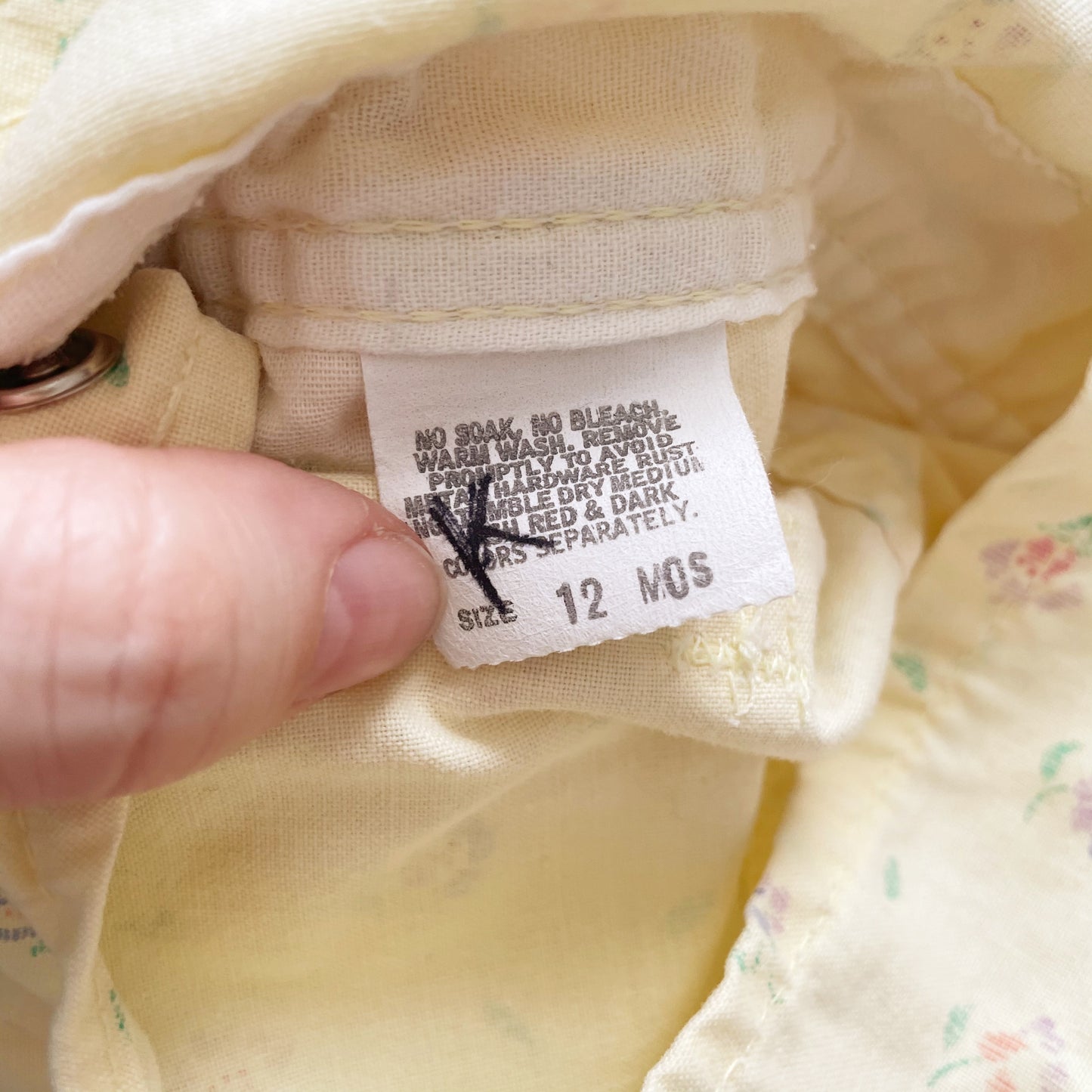 Vintage OshKosh Yellow Flower Print Shortalls - Yellow Clover Vintage Kids Clothes