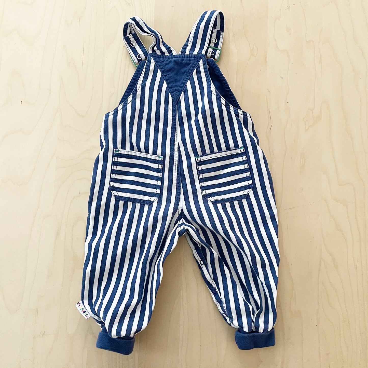 Gymboree Striped Patch Overalls - Yellow Clover Vintage Kids Clothes