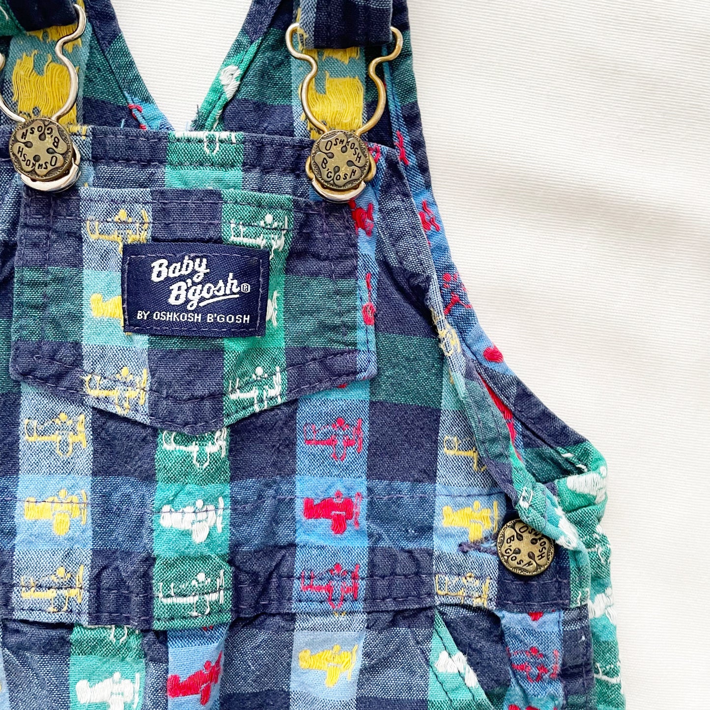 OshKosh Gingham Airplane Woven Overalls