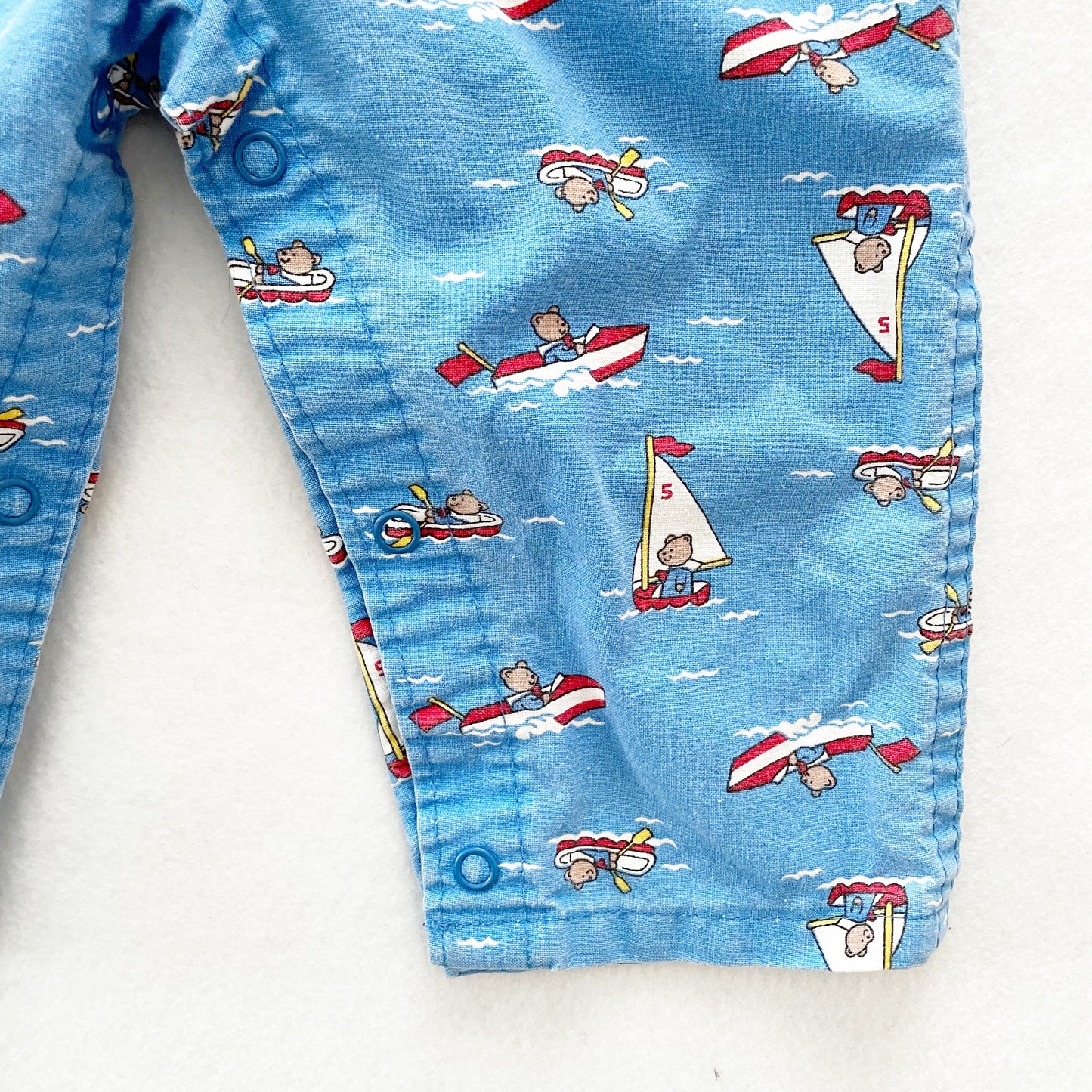 OshKosh Sailboat Bears Overalls - Yellow Clover Vintage Kids Clothes