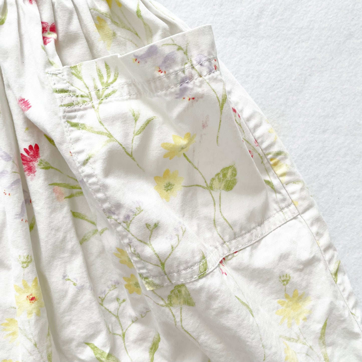 OshKosh White Floral Dress - Yellow Clover Vintage Kids Clothes