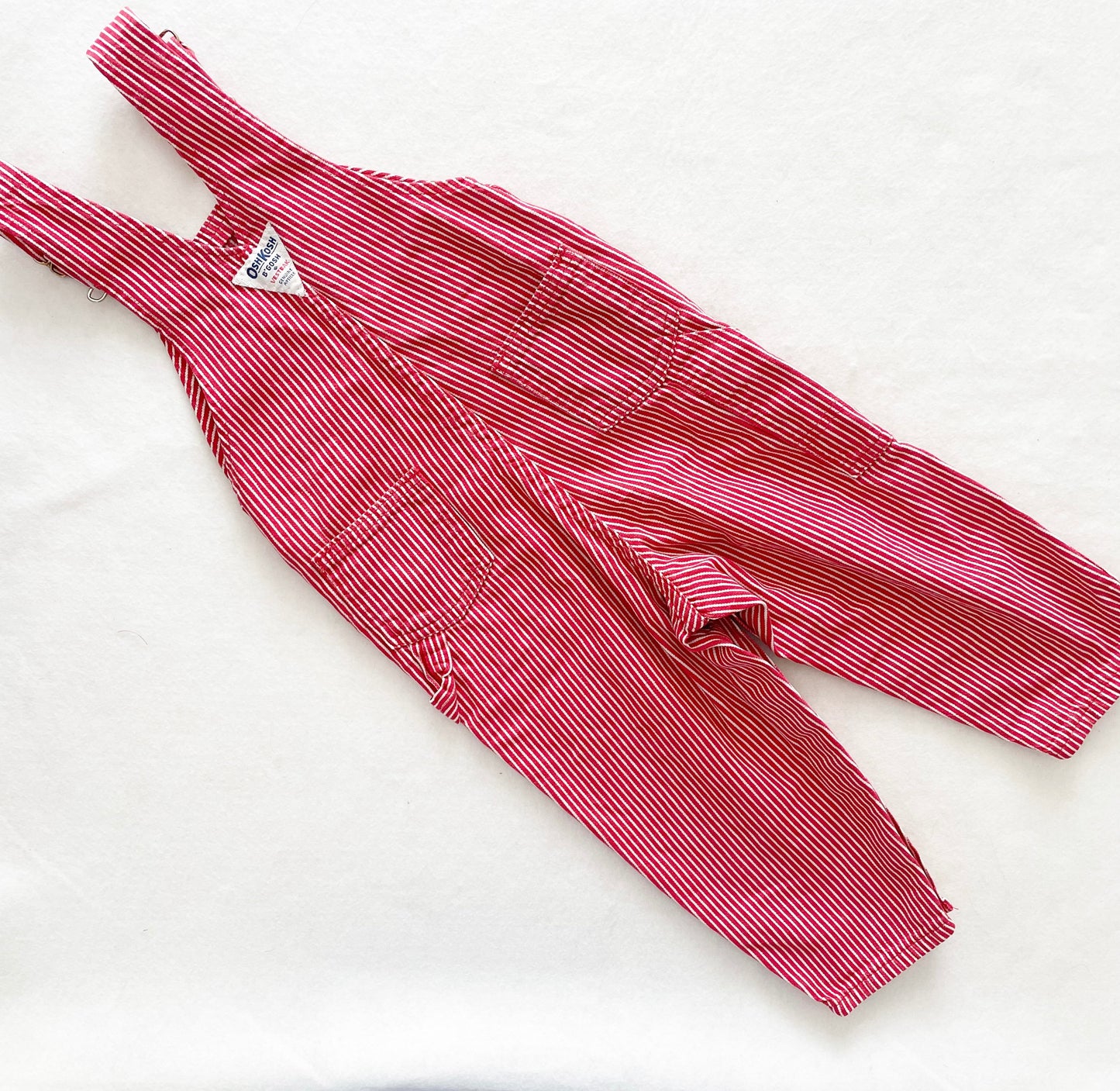 OshKosh Red Hickory Stripe Overalls