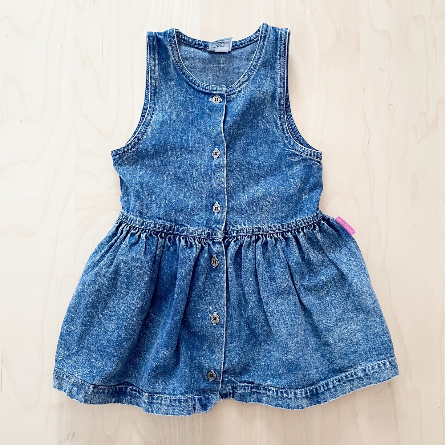 Vintage OshKosh Acid Wash Sleeveless Dress - Yellow Clover Vintage Kids Clothes