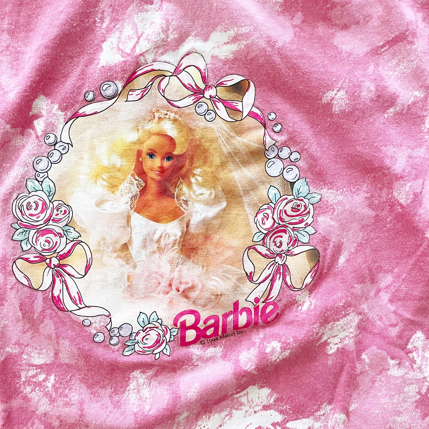 1994 Barbie Bride Graphic Tee - Yellow Clover Vintage Kids Clothes