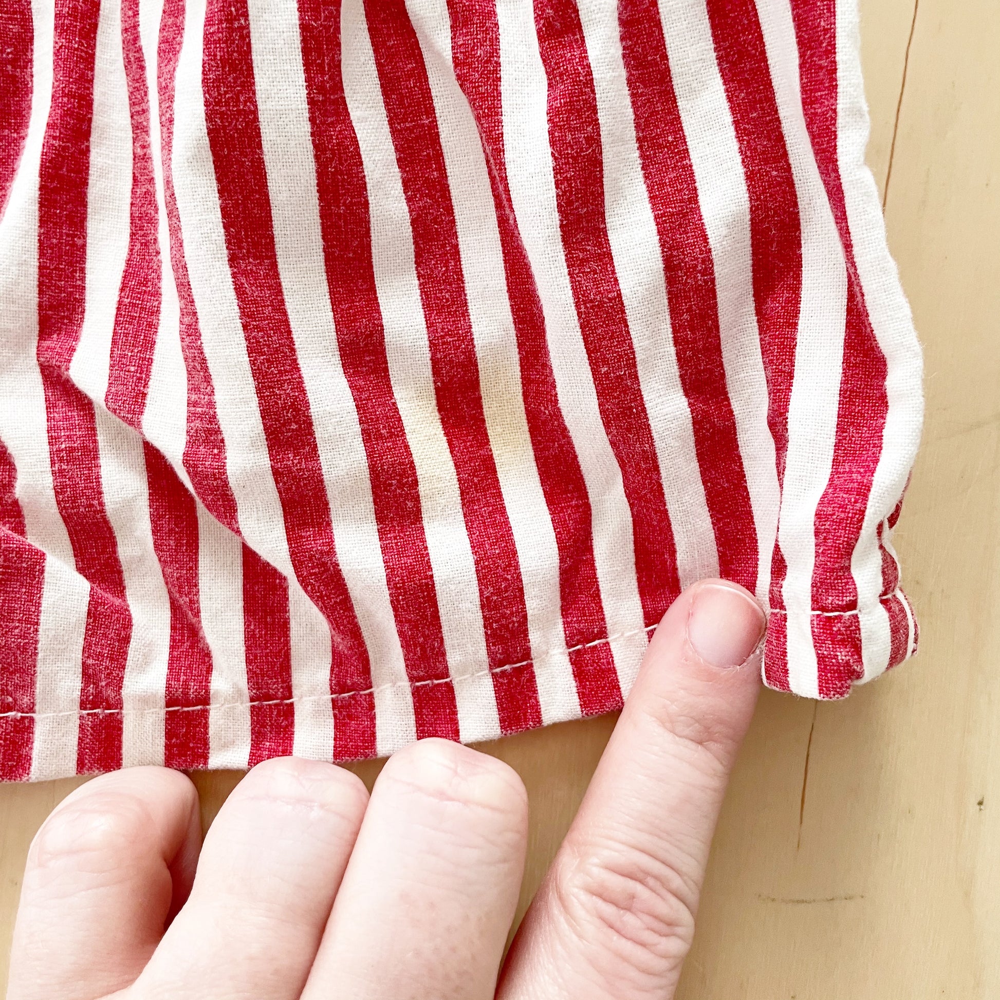 OshKosh Red Stripe Shortalls Set - Yellow Clover Vintage Kids Clothes