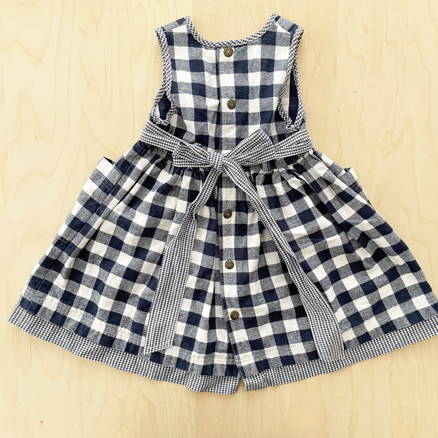 OshKosh Gingham Check Traditional Dress - Yellow Clover Vintage Kids Clothes
