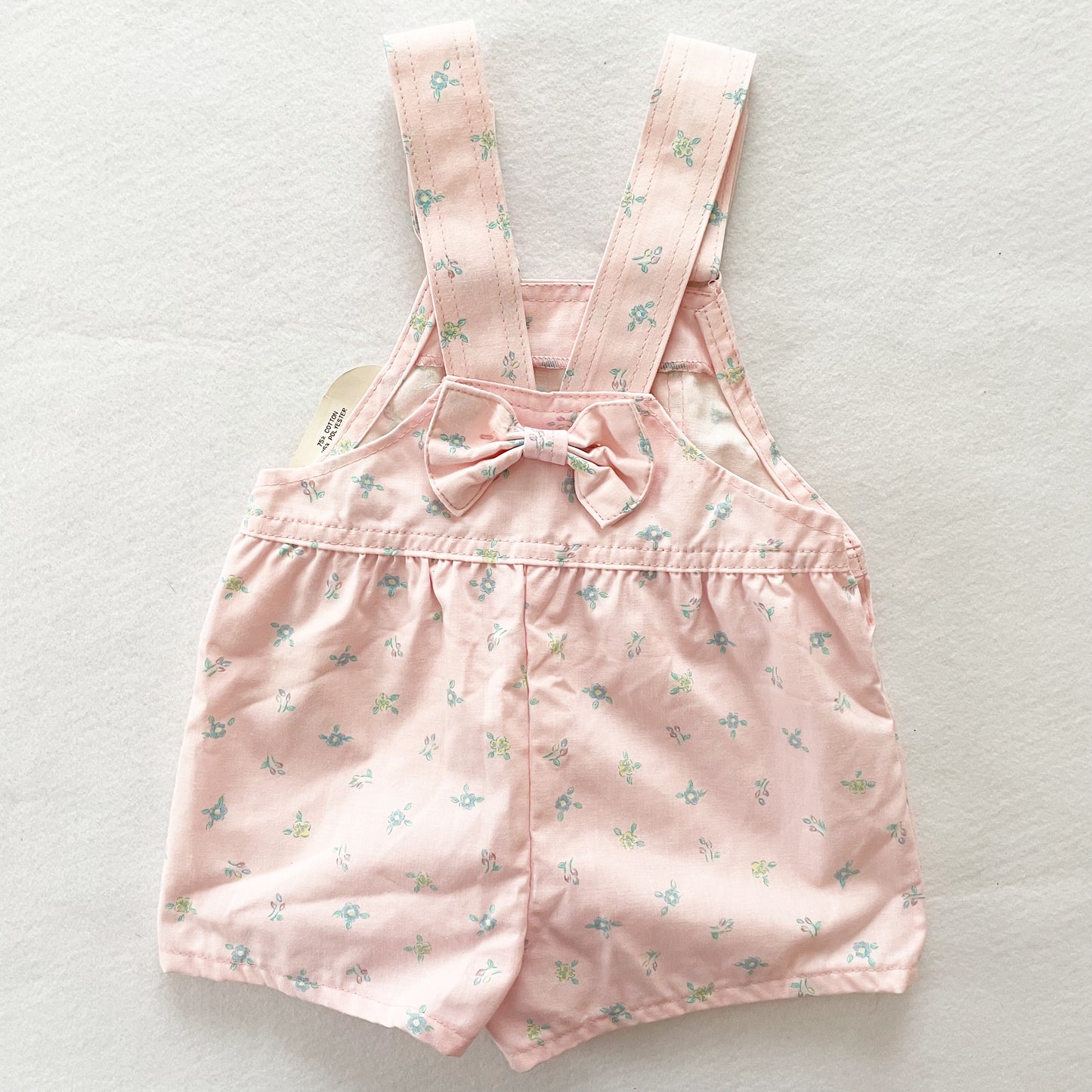 OshKosh Floral Bow Back Shortalls - Yellow Clover Vintage Kids Clothes