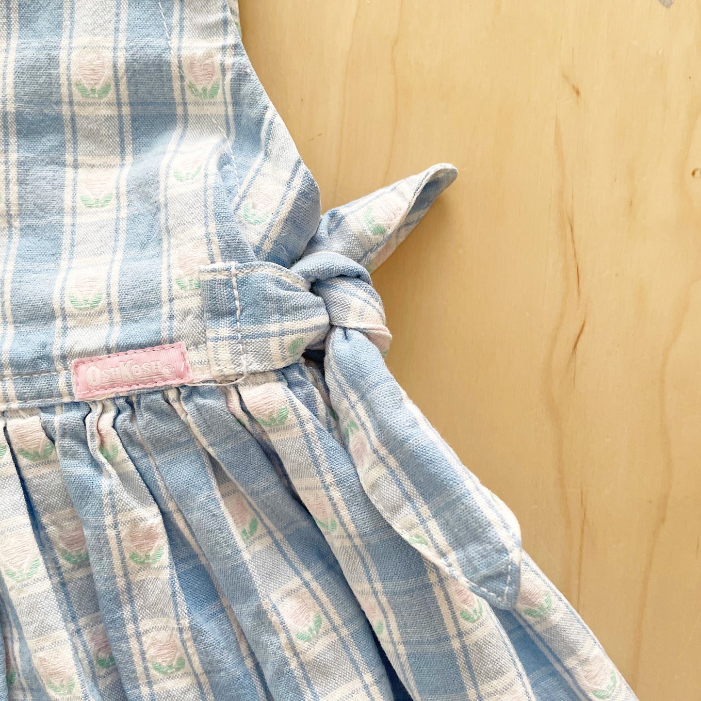 OshKosh Flower Woven Open Back Dress - Yellow Clover Vintage Kids Clothes