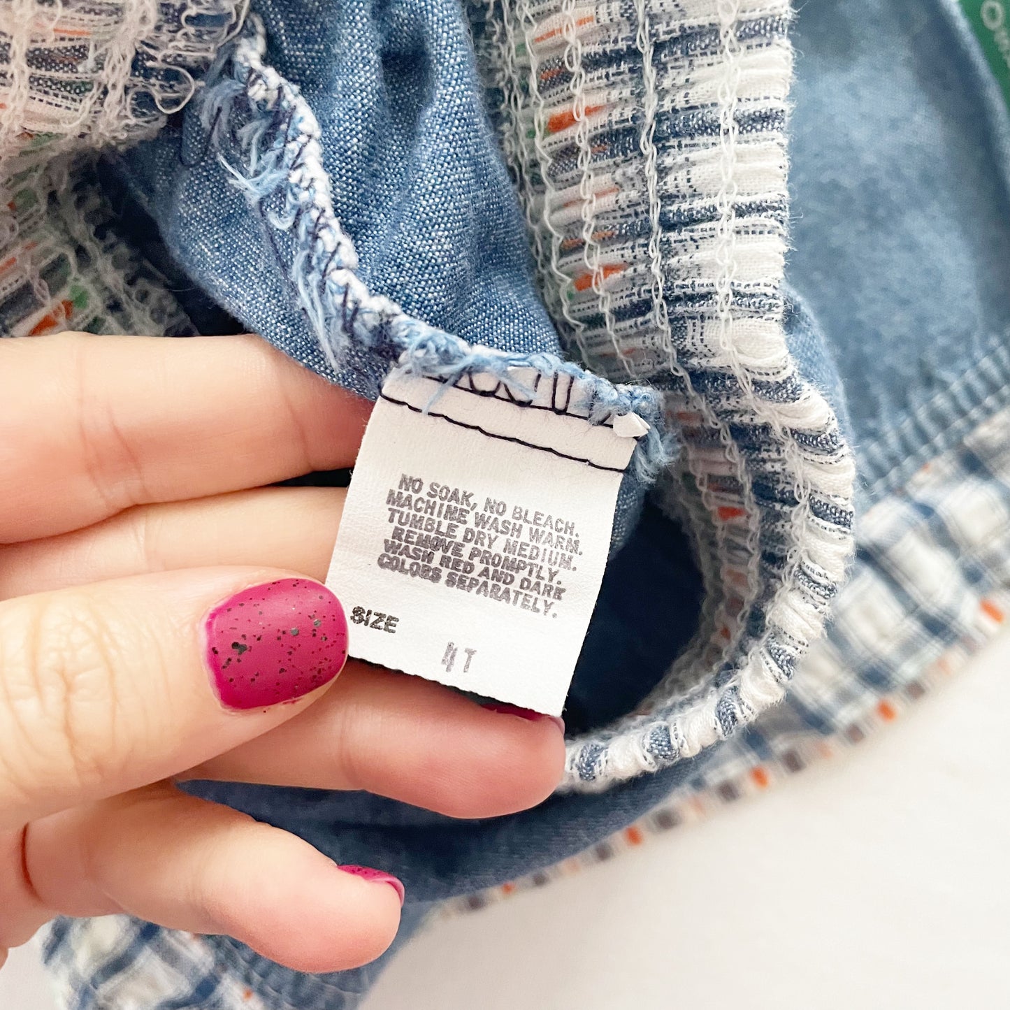 OshKosh Chambray Carrot Plaid Shorts
