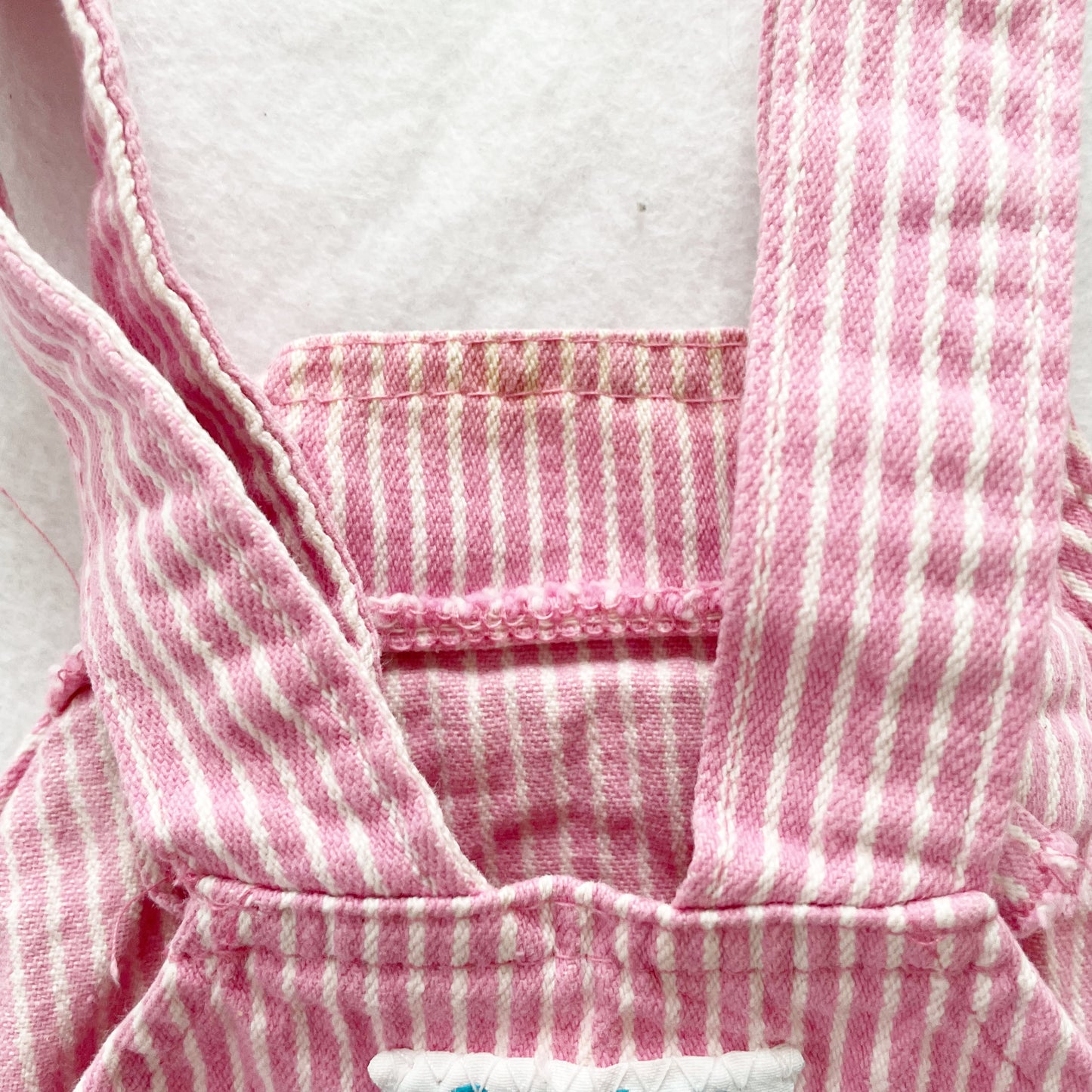 OshKosh Pink Hickory Bubble Overalls - Yellow Clover Vintage Kids Clothes