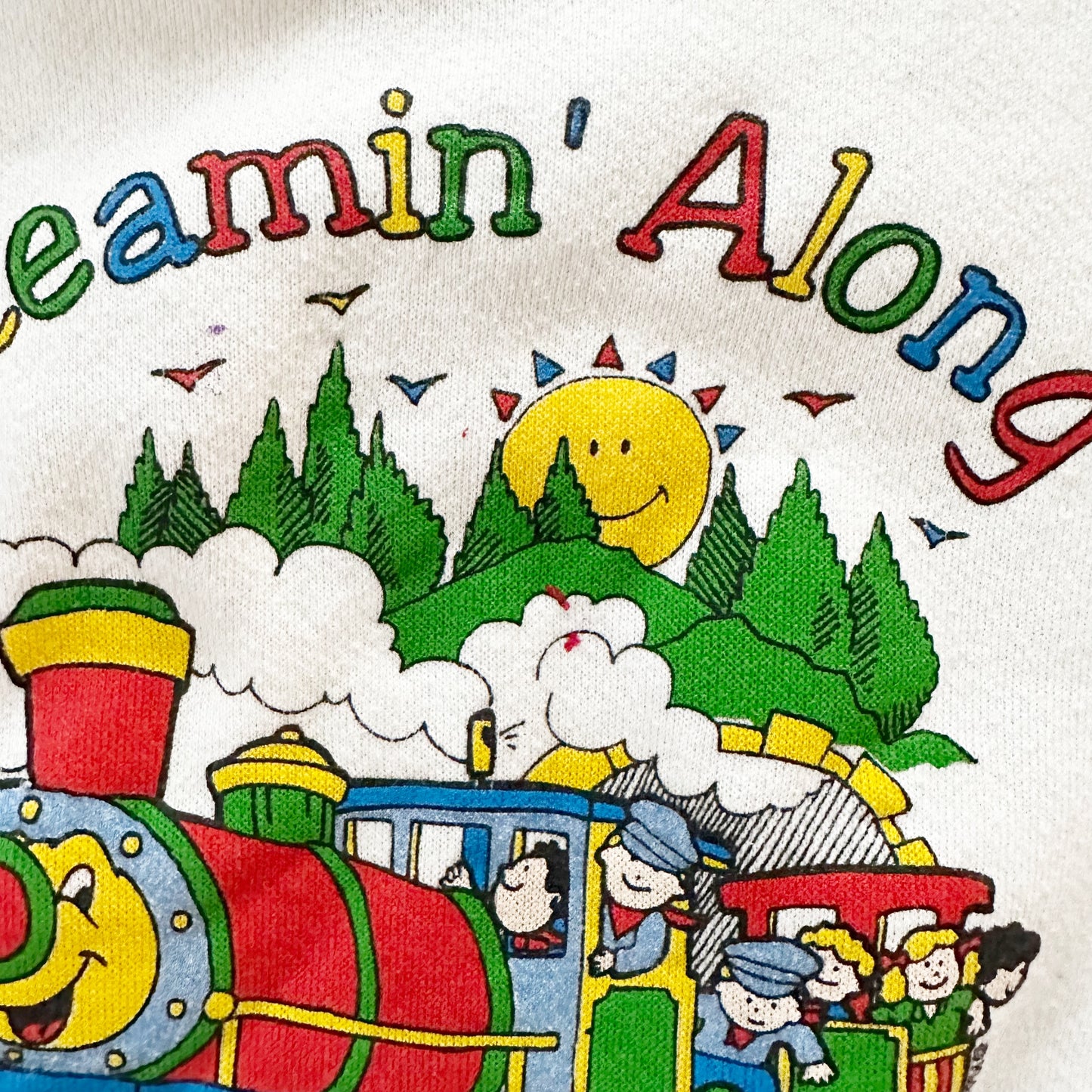 Storybook Land Train Sweatshirt - Yellow Clover Vintage Kids Clothes