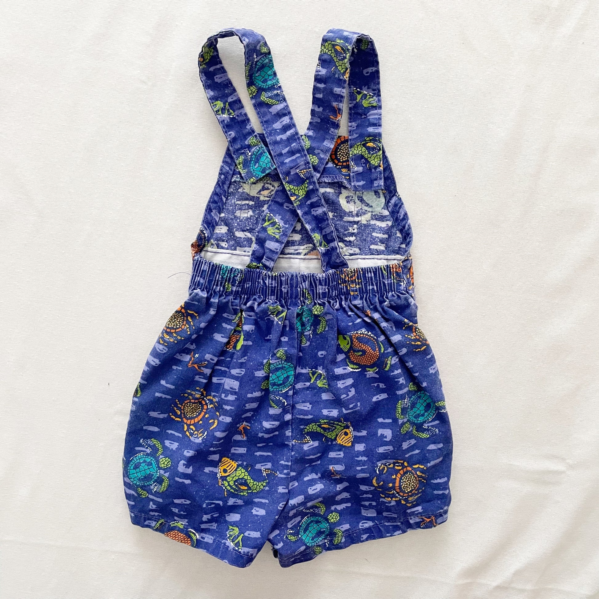 OshKosh Sea Life Shortall Overalls - Yellow Clover Vintage Kids Clothes