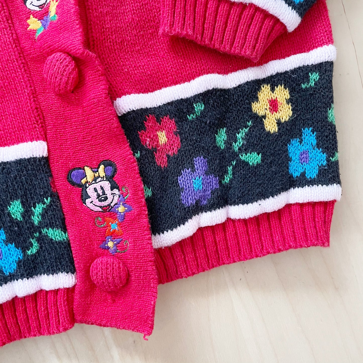 Vintage Disney Store Minnie Floral Cardigan - Yellow Clover Vintage Kids Clothes