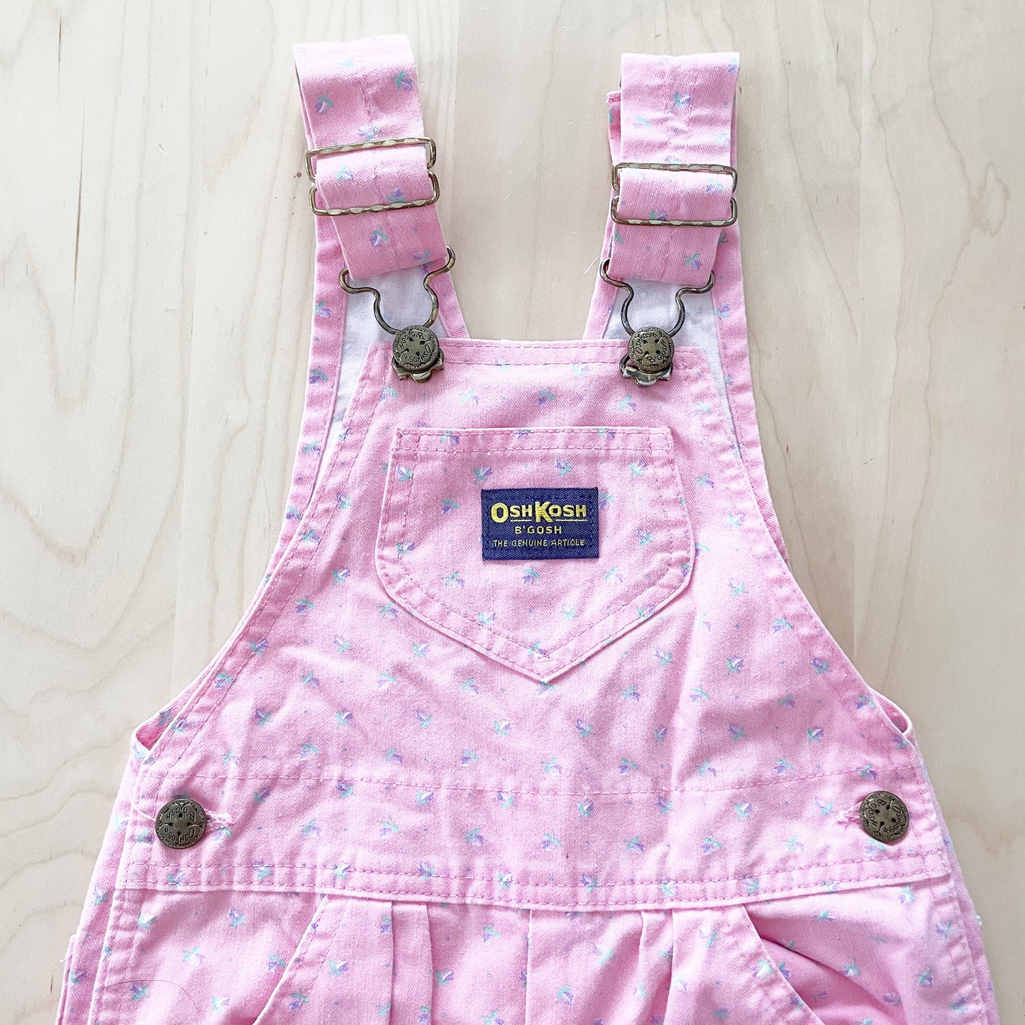 Vintage OshKosh Dainty Floral Overalls - Yellow Clover Vintage Kids Clothes