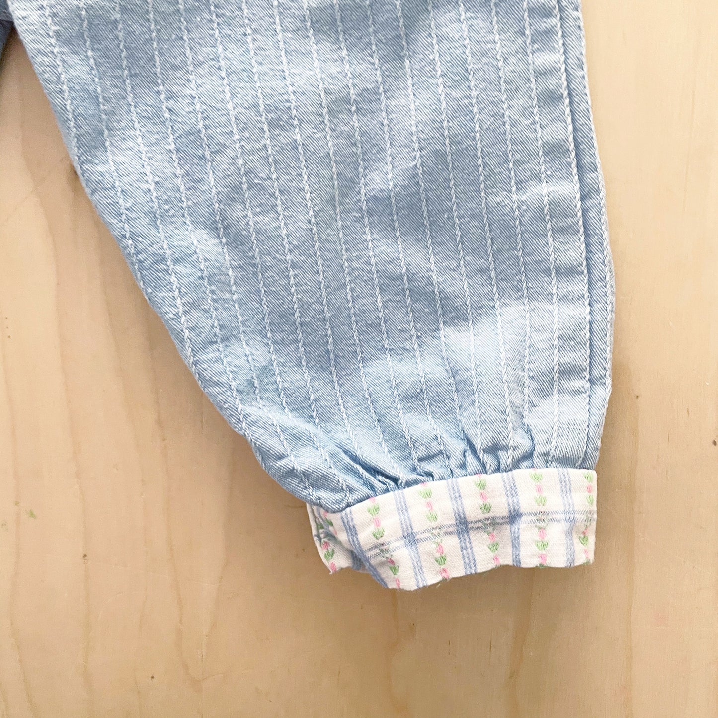 OshKosh Light Wash Floral Accent Overalls