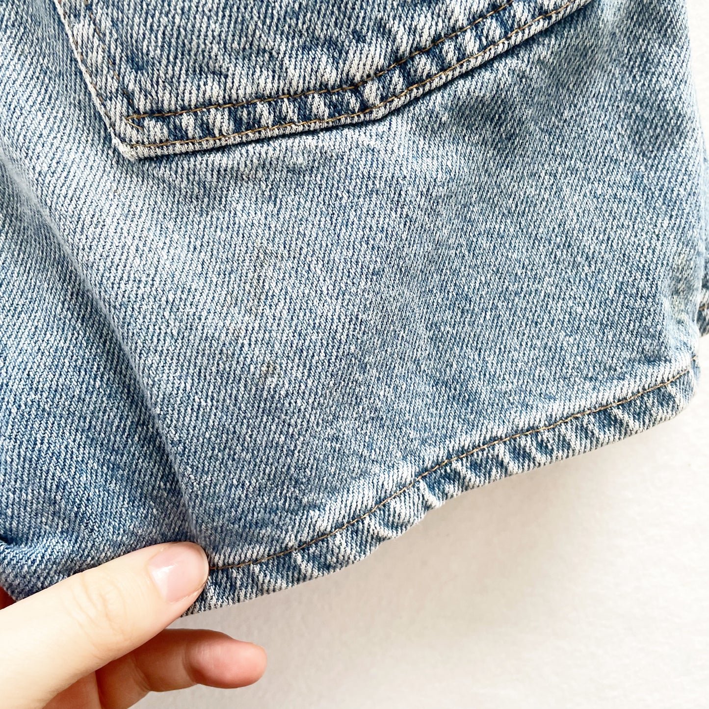 OshKosh Medium Light Wash Denim Shortalls - Yellow Clover Vintage Kids Clothes