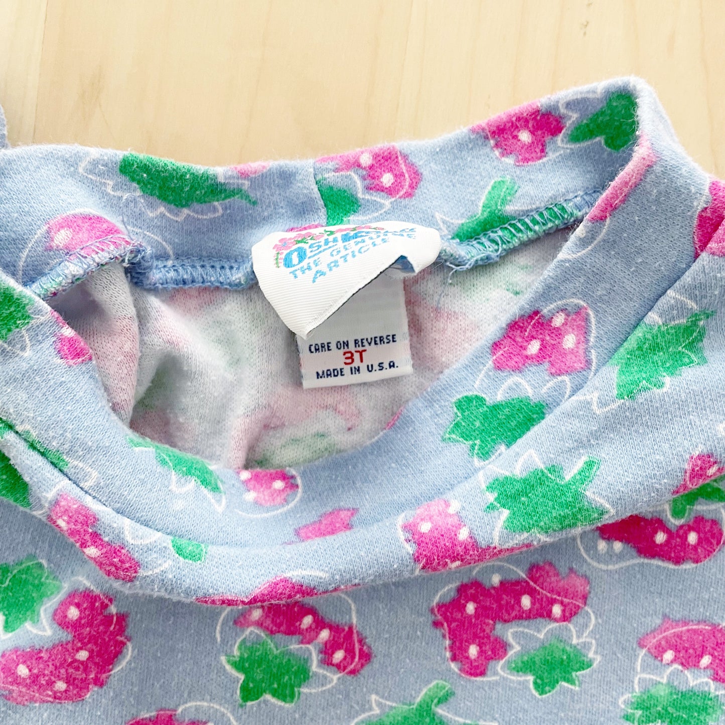 OshKosh Strawberry Peplum Tee - Yellow Clover Vintage Kids Clothes