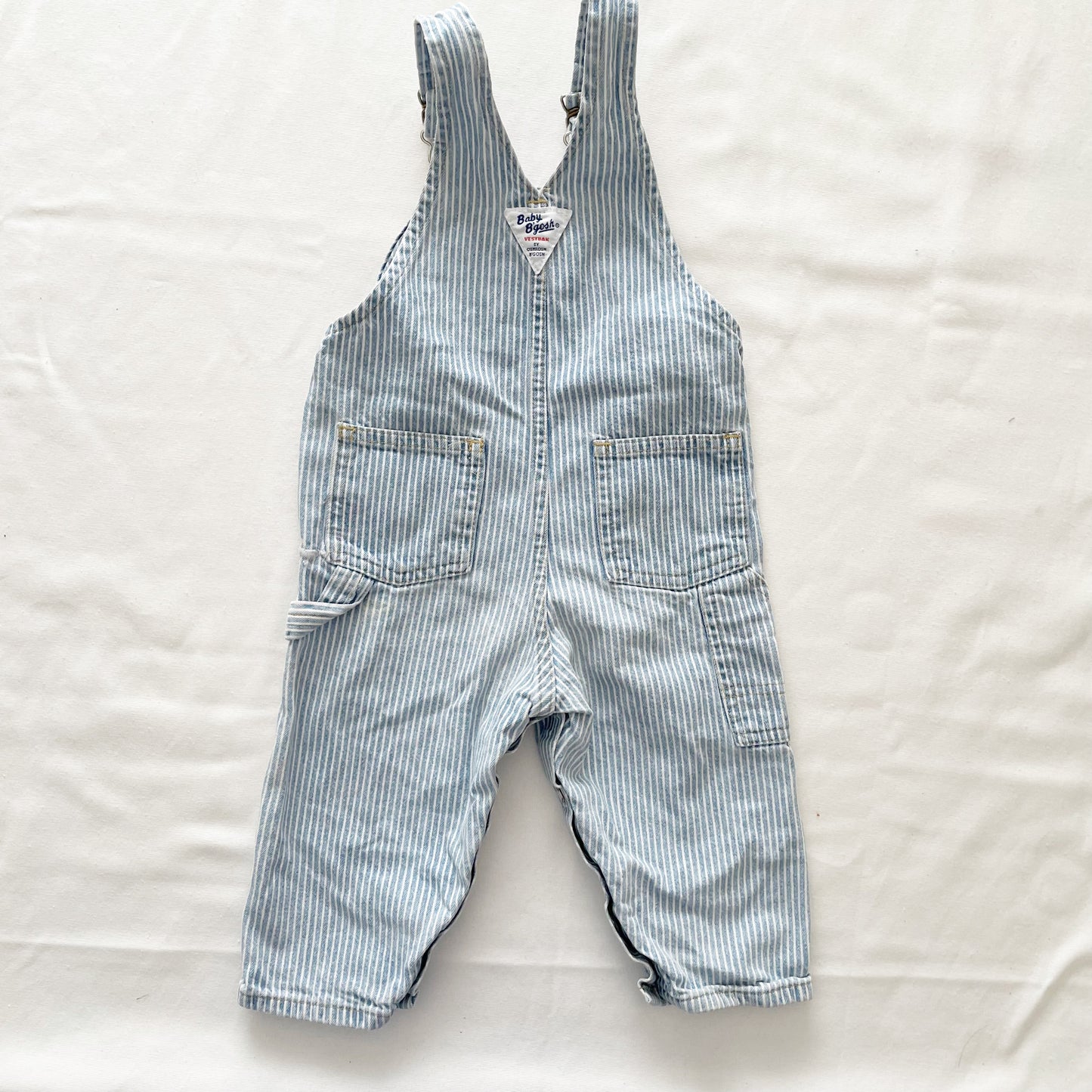 Baby B’gosh Light Wash Hickory Stripe Overalls