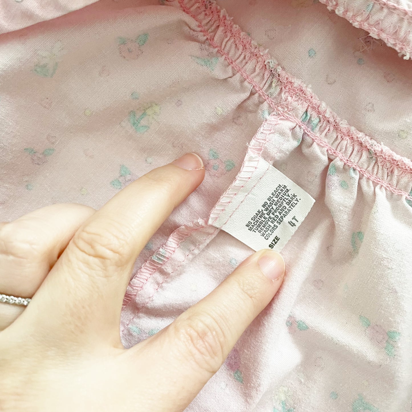 OshKosh Light Pink Floral Print Skirtall - Yellow Clover Vintage Kids Clothes