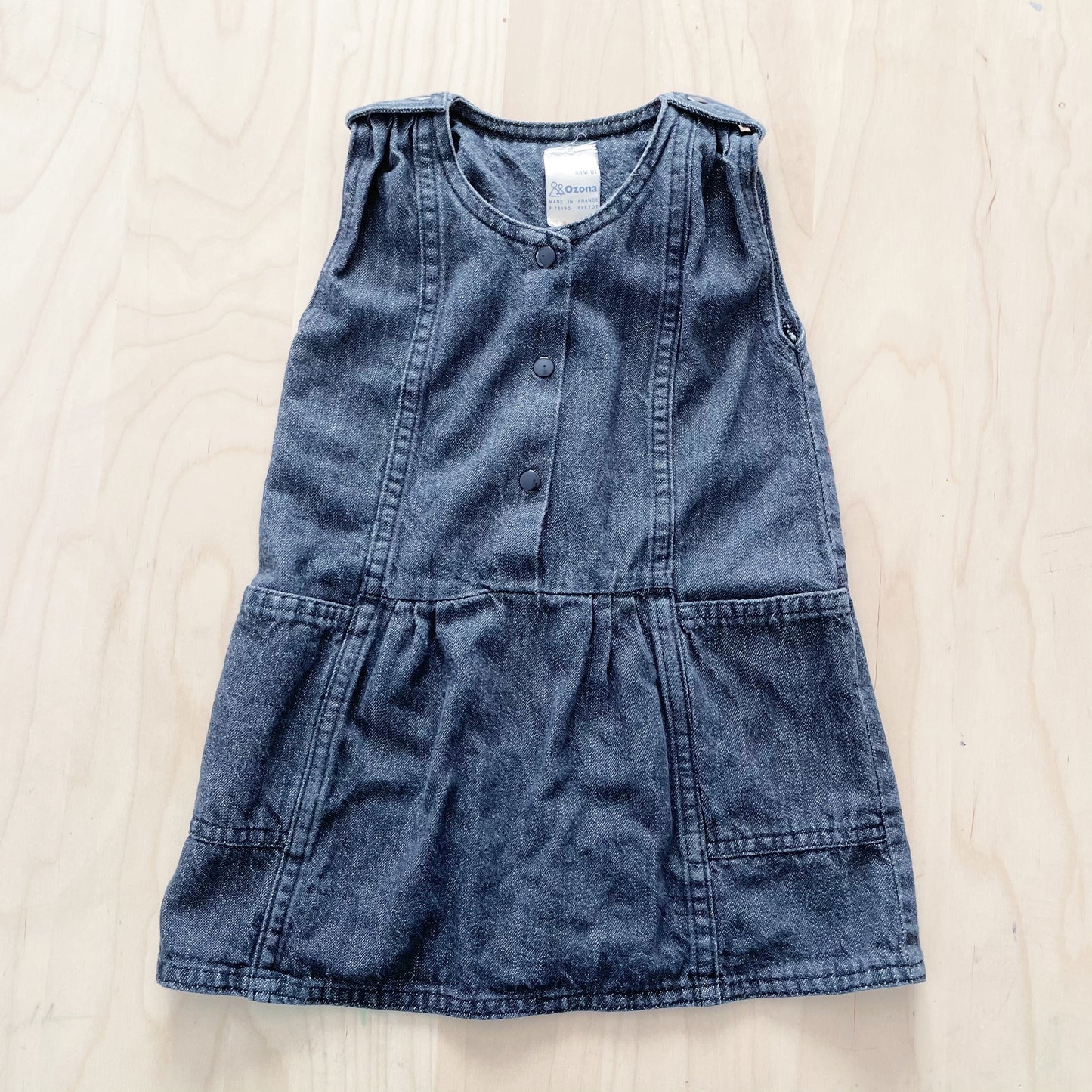 French Black Denim “La Vie Est Belle” Dress