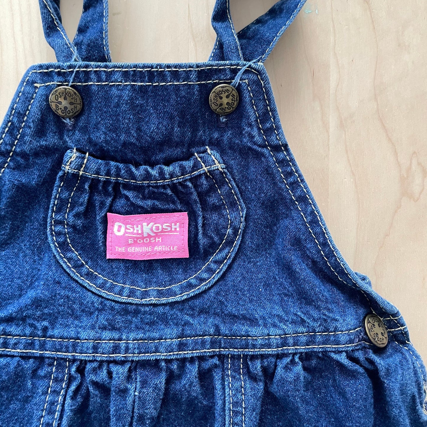 OshKosh Dark Wash Bubble Overalls - Yellow Clover Vintage Kids Clothes