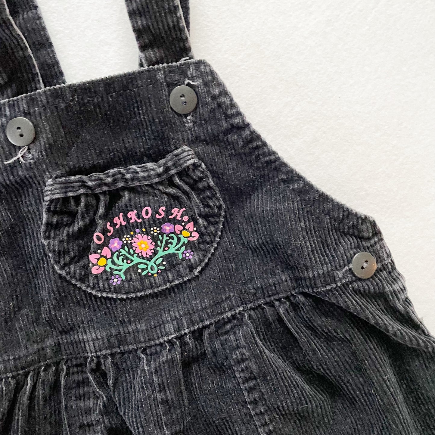 OshKosh Black Cord Bubble Overalls
