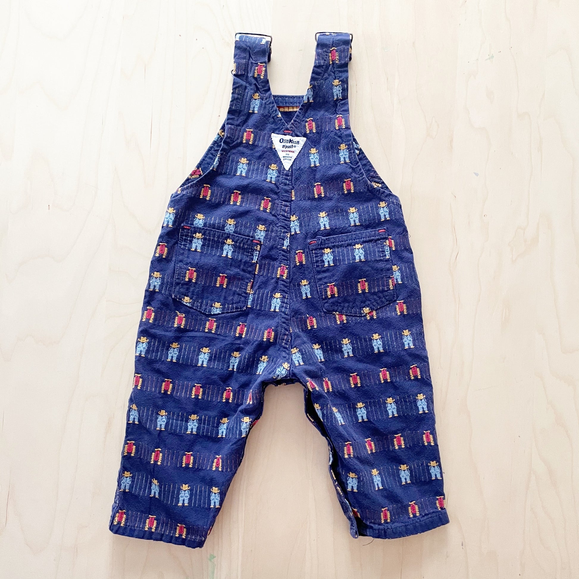 Vintage OshKosh Farmer Woven Overalls - Yellow Clover Vintage Kids Clothes