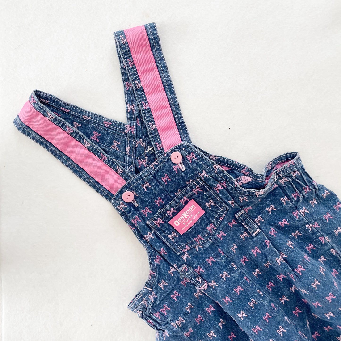 OshKosh Bow Woven Overalls - Yellow Clover Vintage Kids Clothes